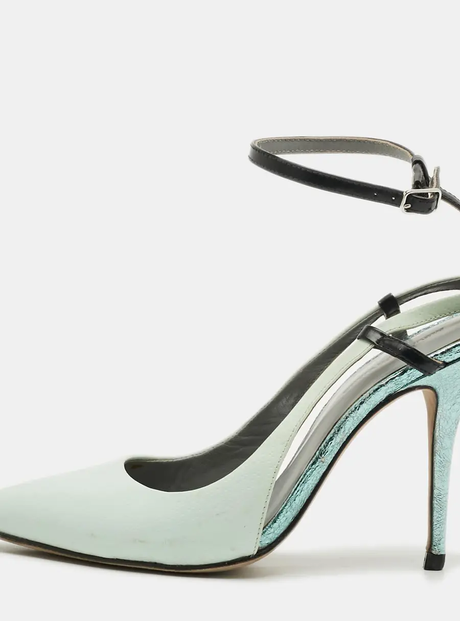 Alexander Wang Rina Size 36 Blue Leather Slingback Pumps