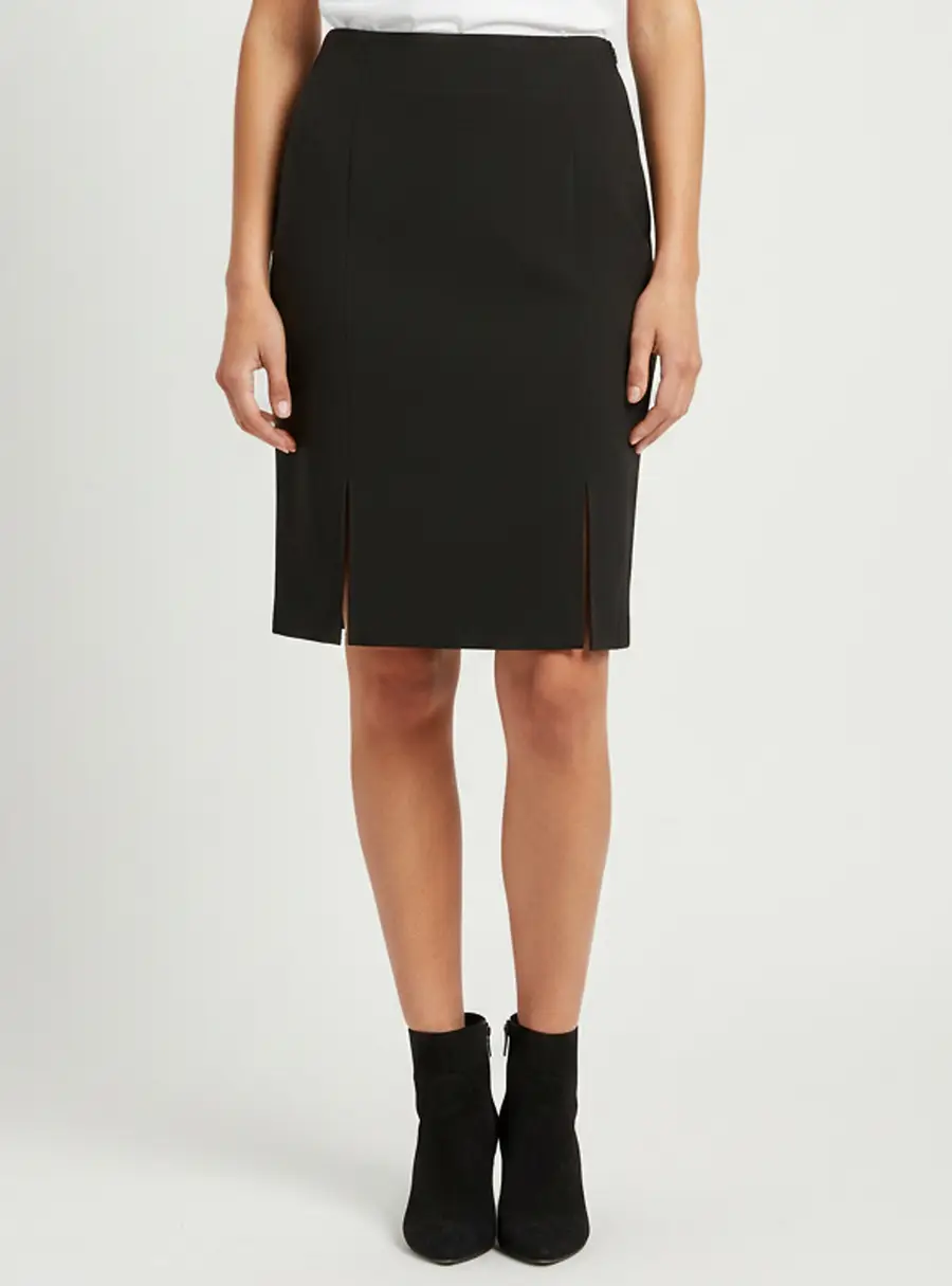 Alexander McQueen Black Crepe Slit Mini Skirt S
