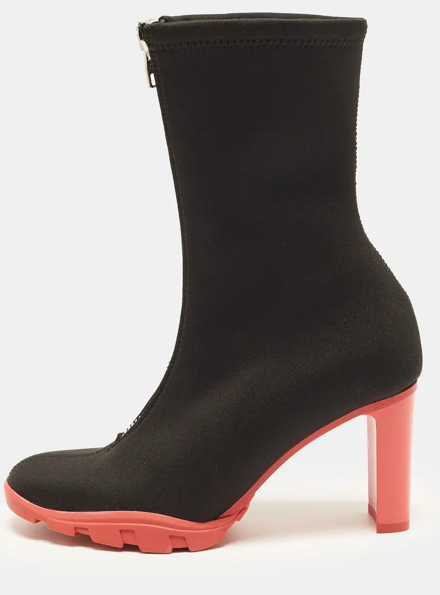 Alexander McQueen Tread Size 36 Black Stretch Fabric Ankle Length Boots