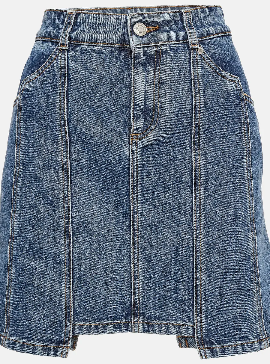 Alexander McQueen Blue Embroidered Denim Mini Skirt S