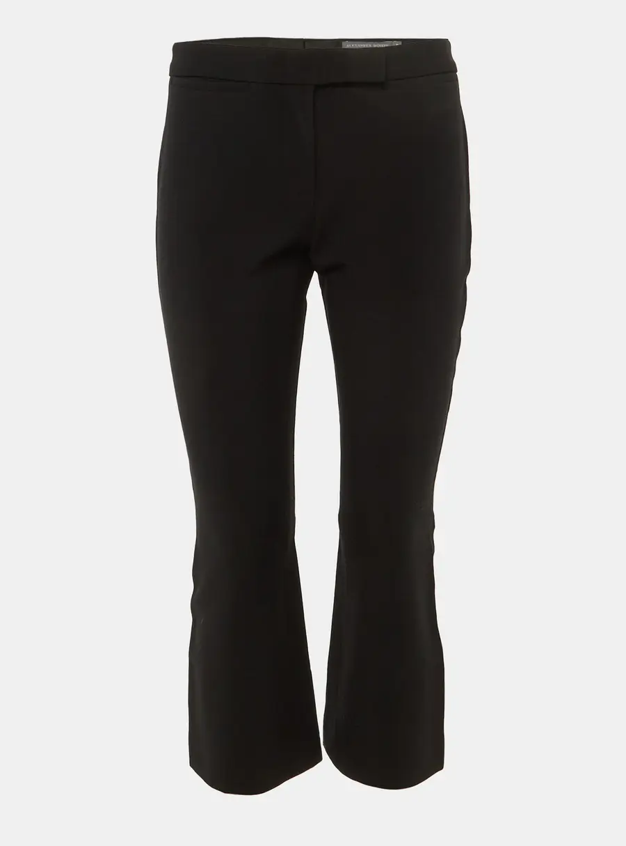 Alexander McQueen Black Cady Cropped Trousers S