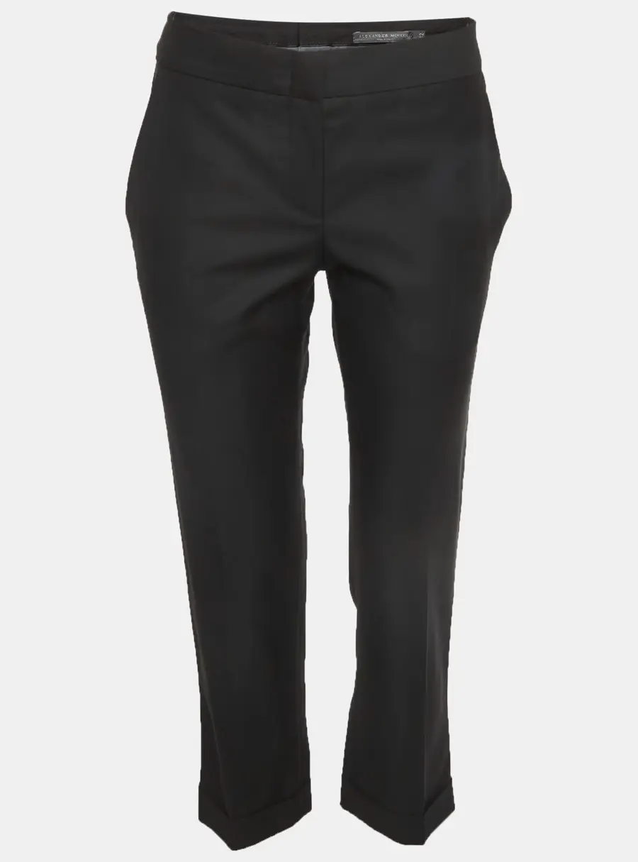 Alexander McQueen Black Wool Blend Straight Fit Trouser M