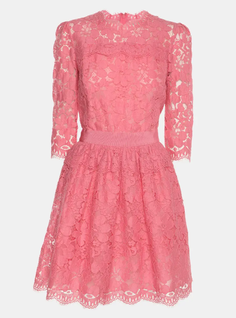 Alexander McQueen Pink Lace Midi Dress S
