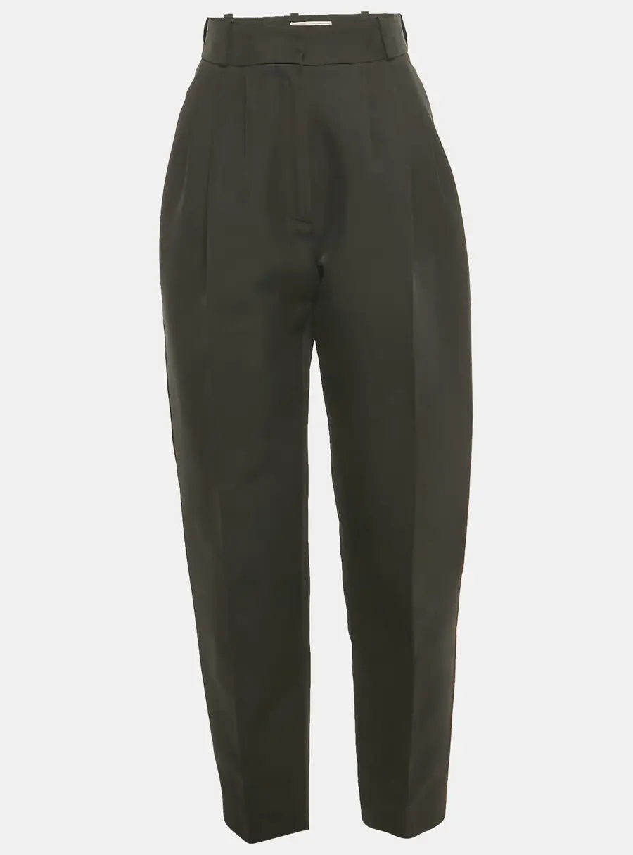 Alexander McQueen Black Cotton and Silk Tailored Trousers S
