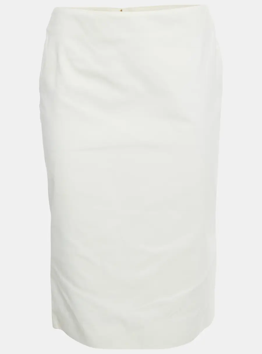 Alexander McQueen White Cotton Midi Skirt M