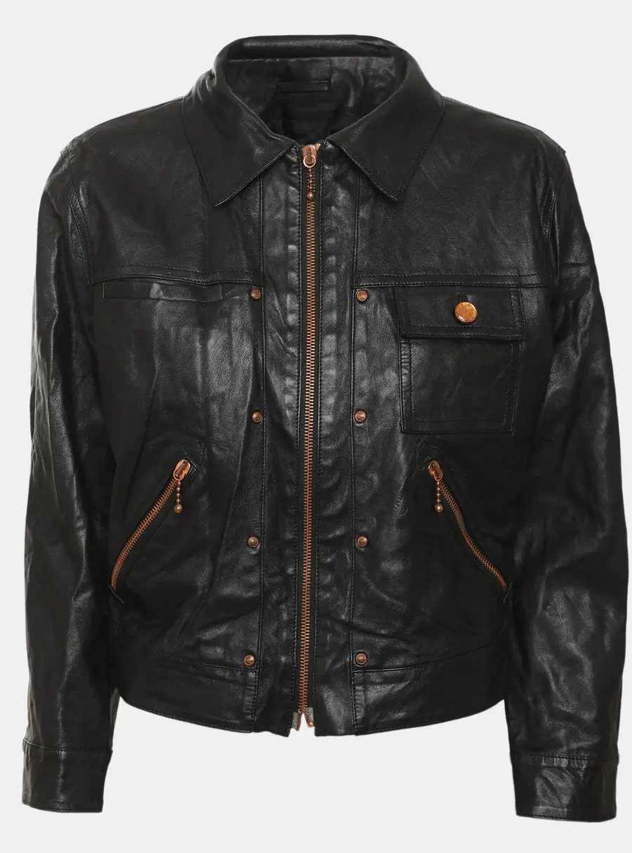 Alexander McQueen Black Leather Biker Jacket M