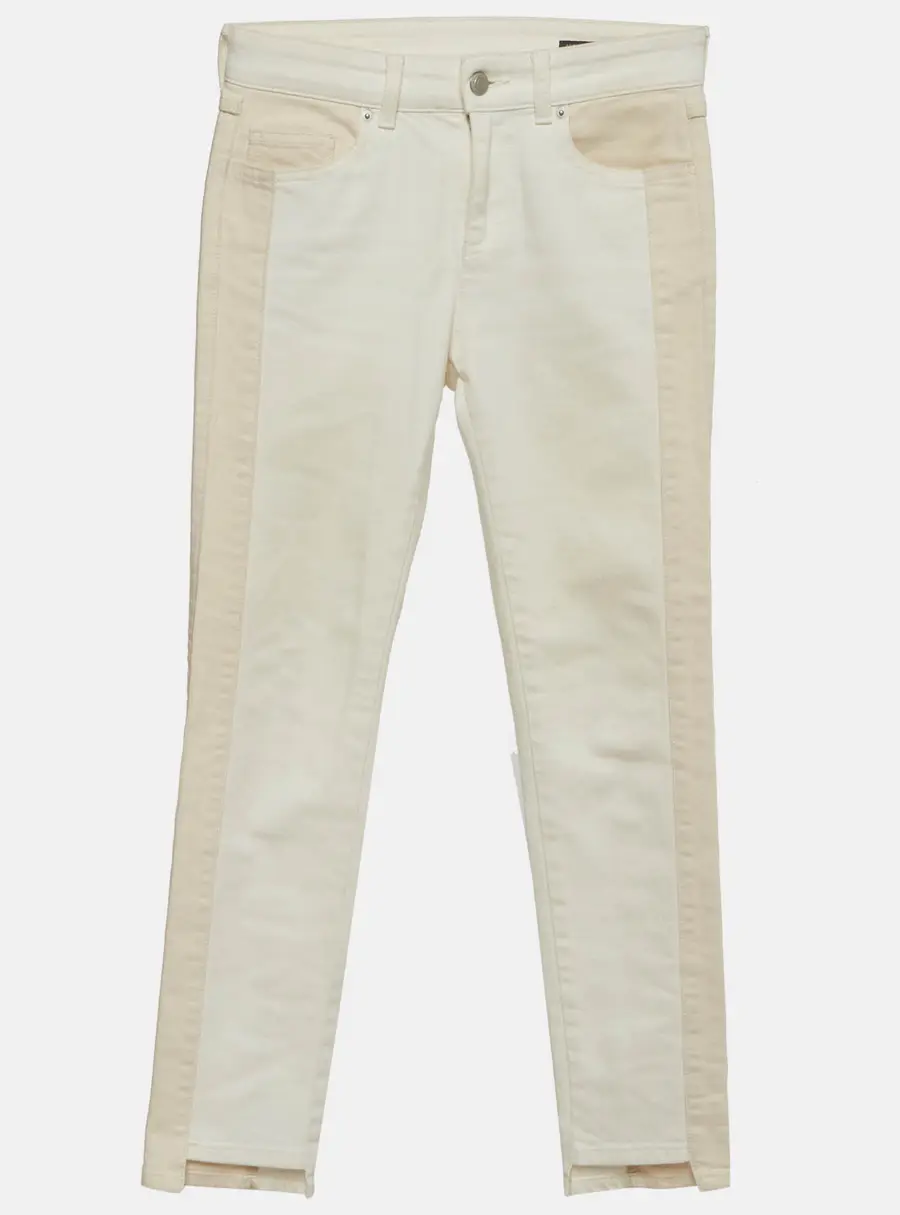 Alexander McQueen White/Cream Paneled Denim Skinny Jeans S/Waist 28"