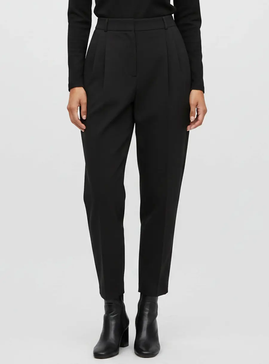 Alexander McQueen Black Wool Blend Pleated Tailored Trousers S