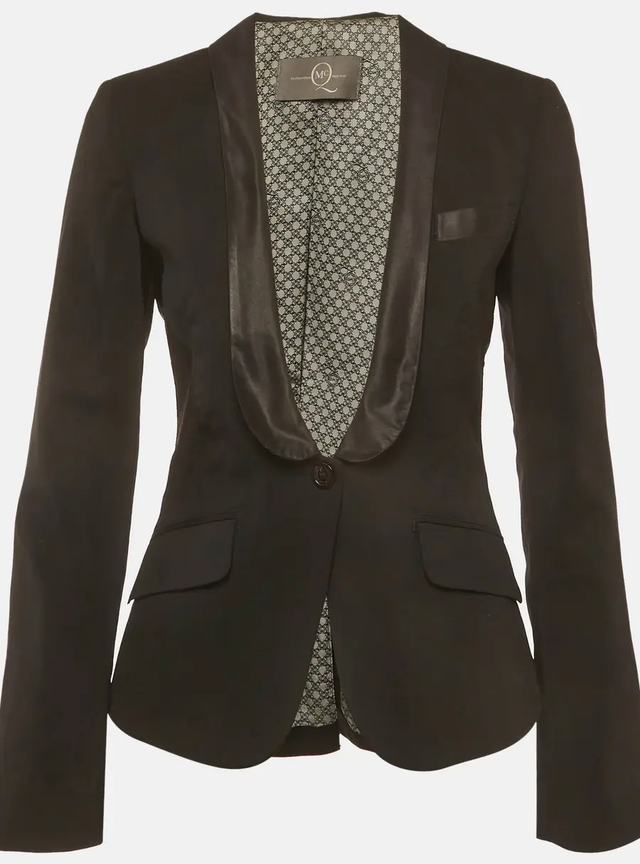 Alexander McQueen Black Wool Blend Blazer S