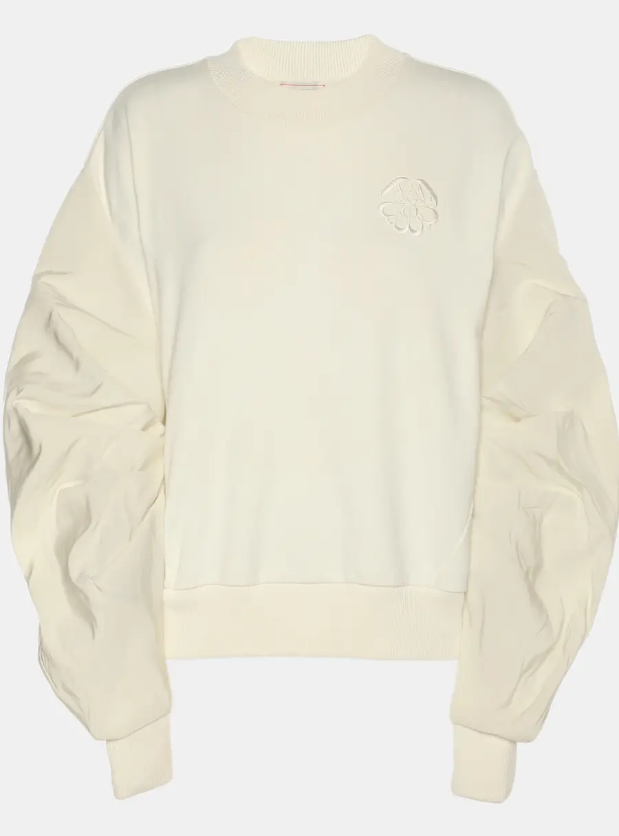 Alexander McQueen Cream Jersey and Nylon Sweater L