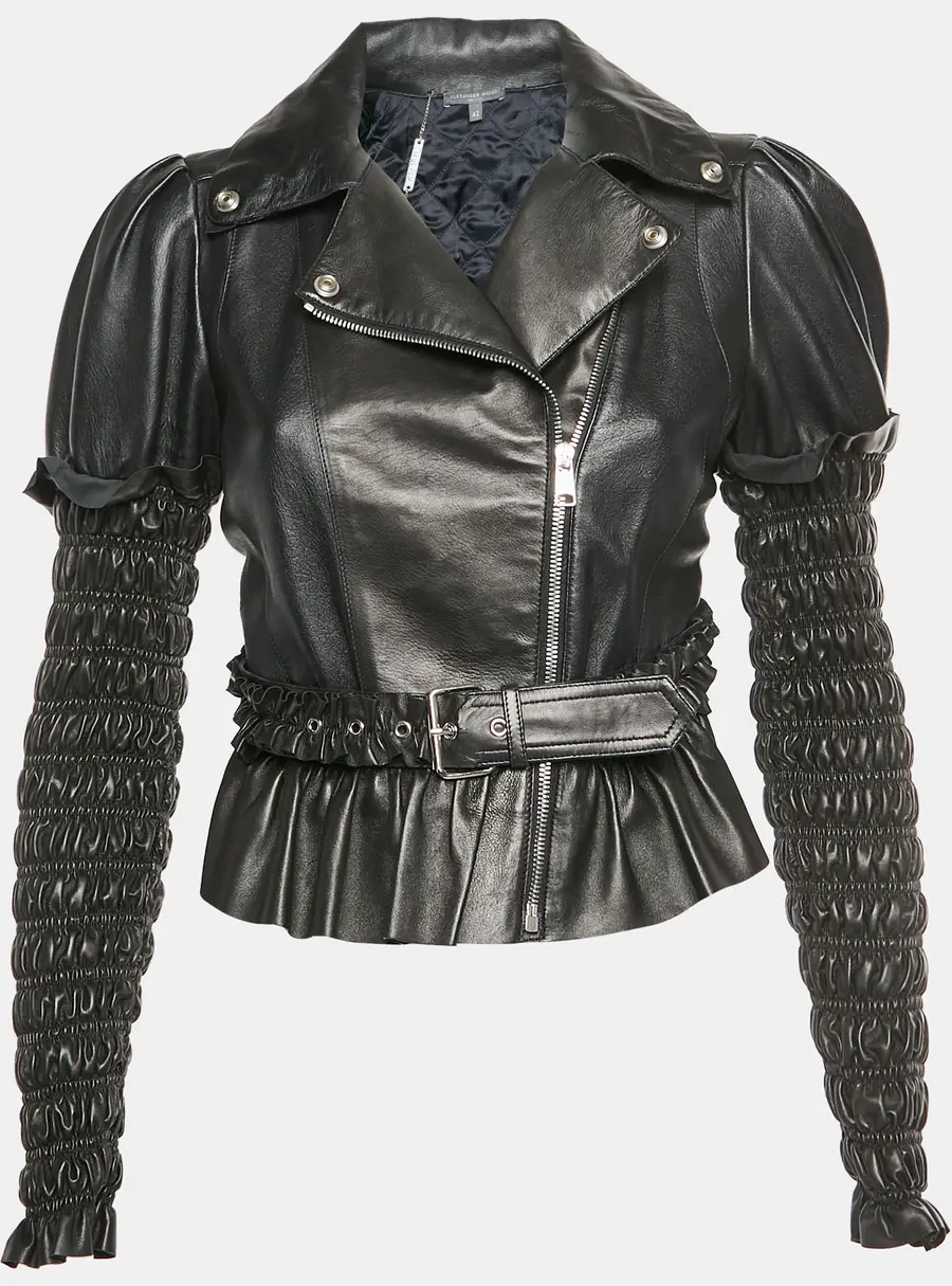 Alexander McQueen Black Leather Biker Jacket M