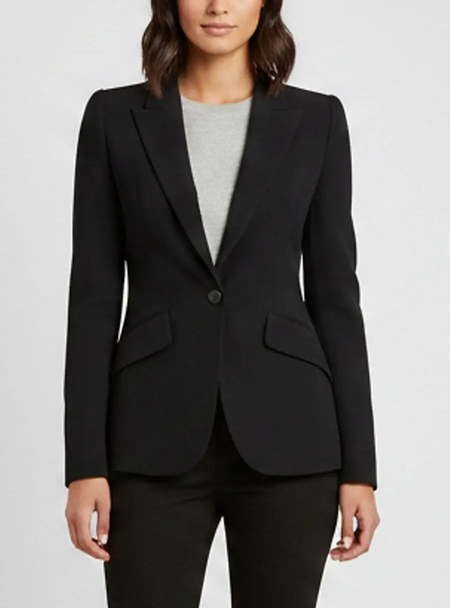 Alexander McQueen Black Crepe Single Breasted Blazer XXS