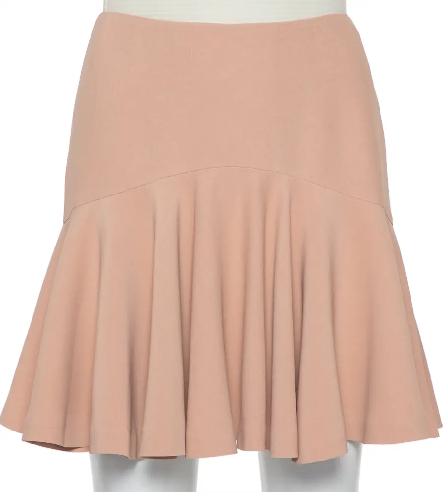 Alexander McQueen Beige Crepe Ruffle Mini Skirt S