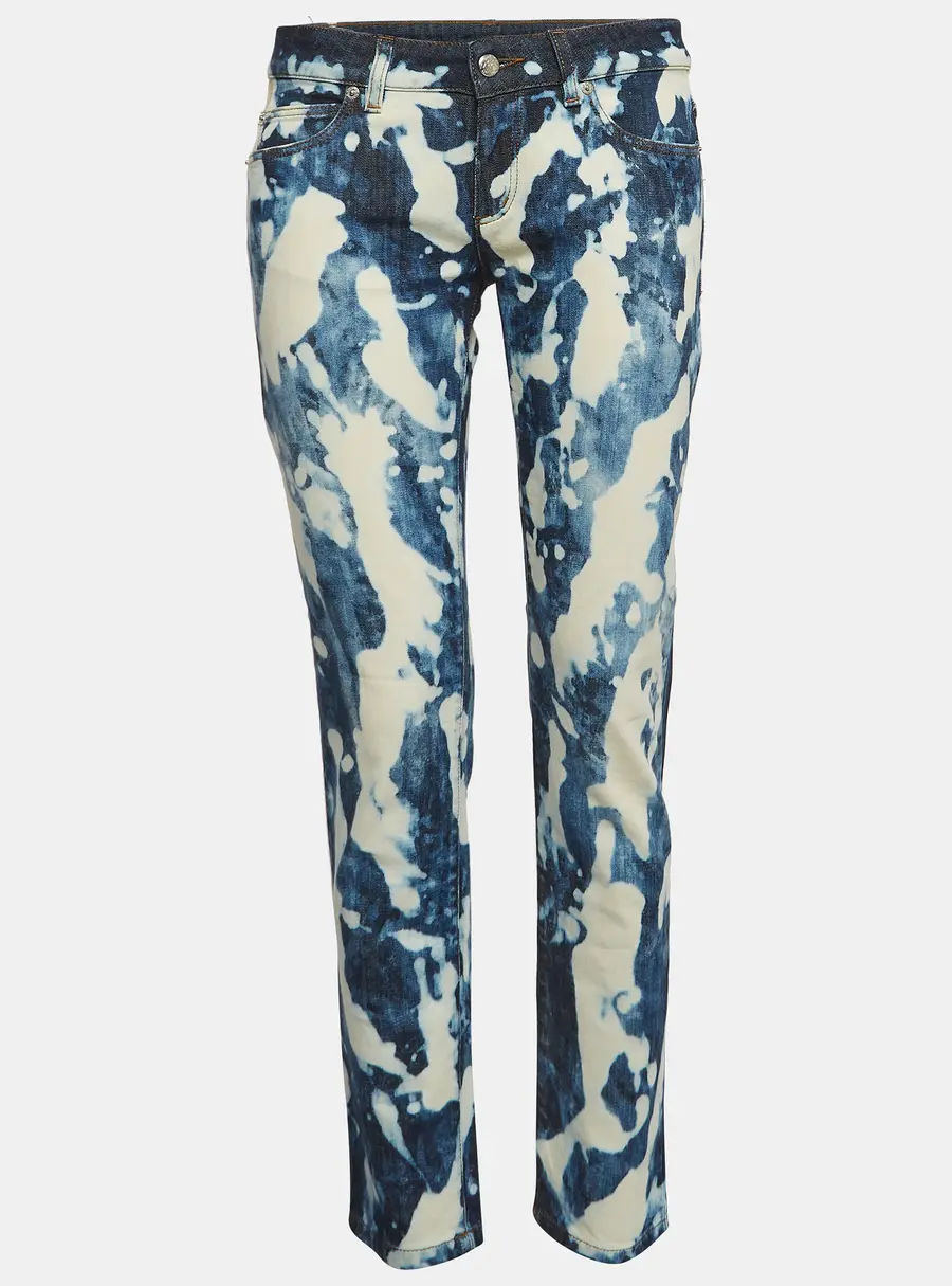 Alexander McQueen Blue Bleached Effect Denim Jeans S Waist 26"