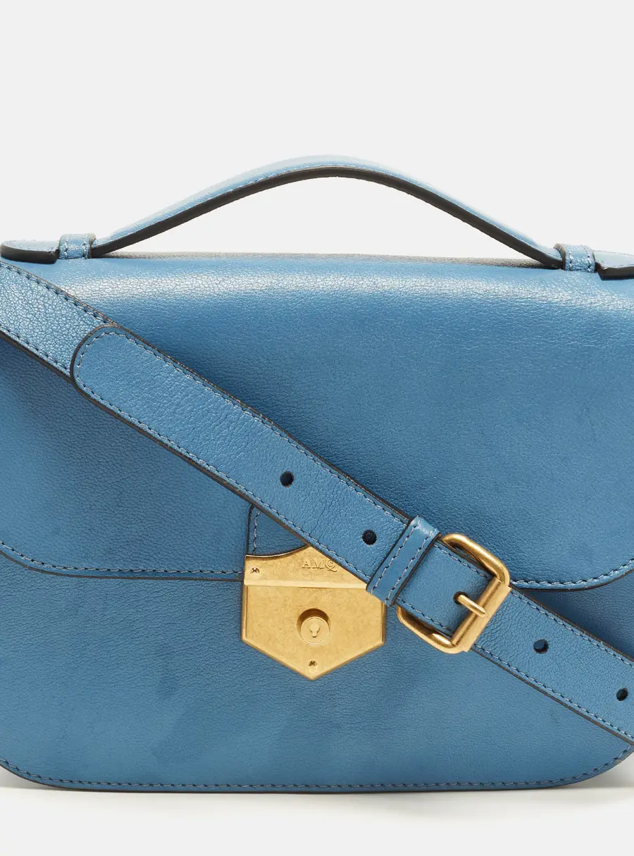 Alexander McQueen Wicca Light Blue Leather Shoulder Bag