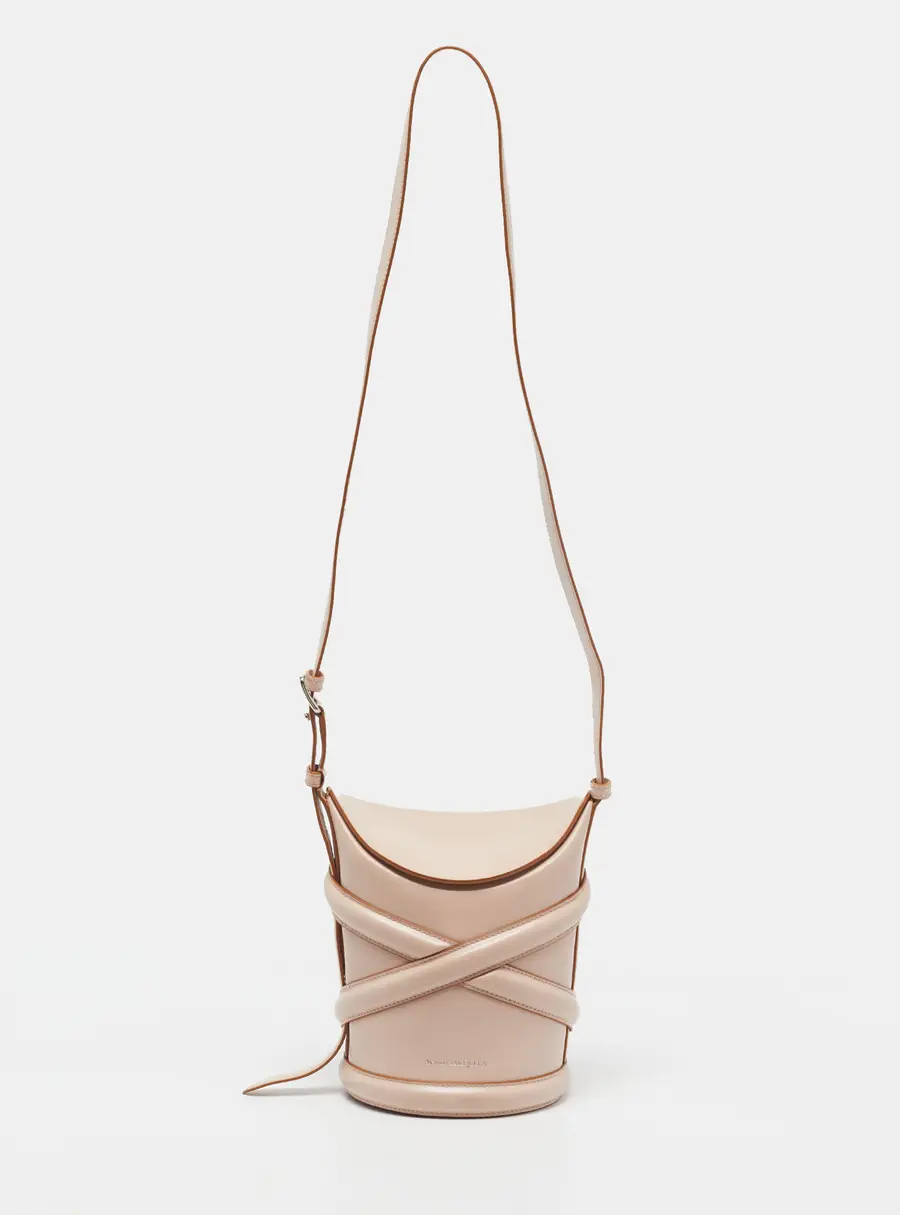 Alexander McQueen The Curve Dusty Pink Leather Bucket Bag