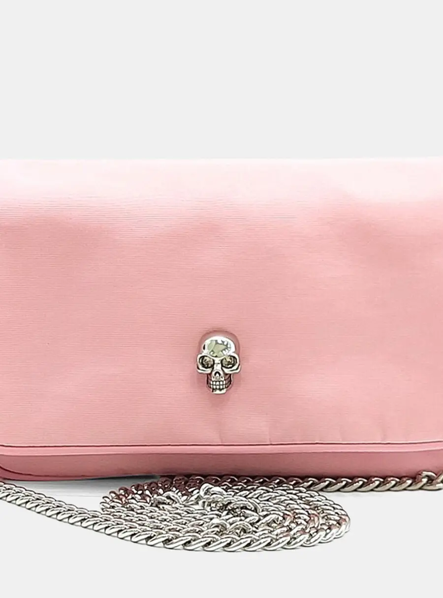 Alexander McQueen Small Skull Pink Nylon Crossbody Bag