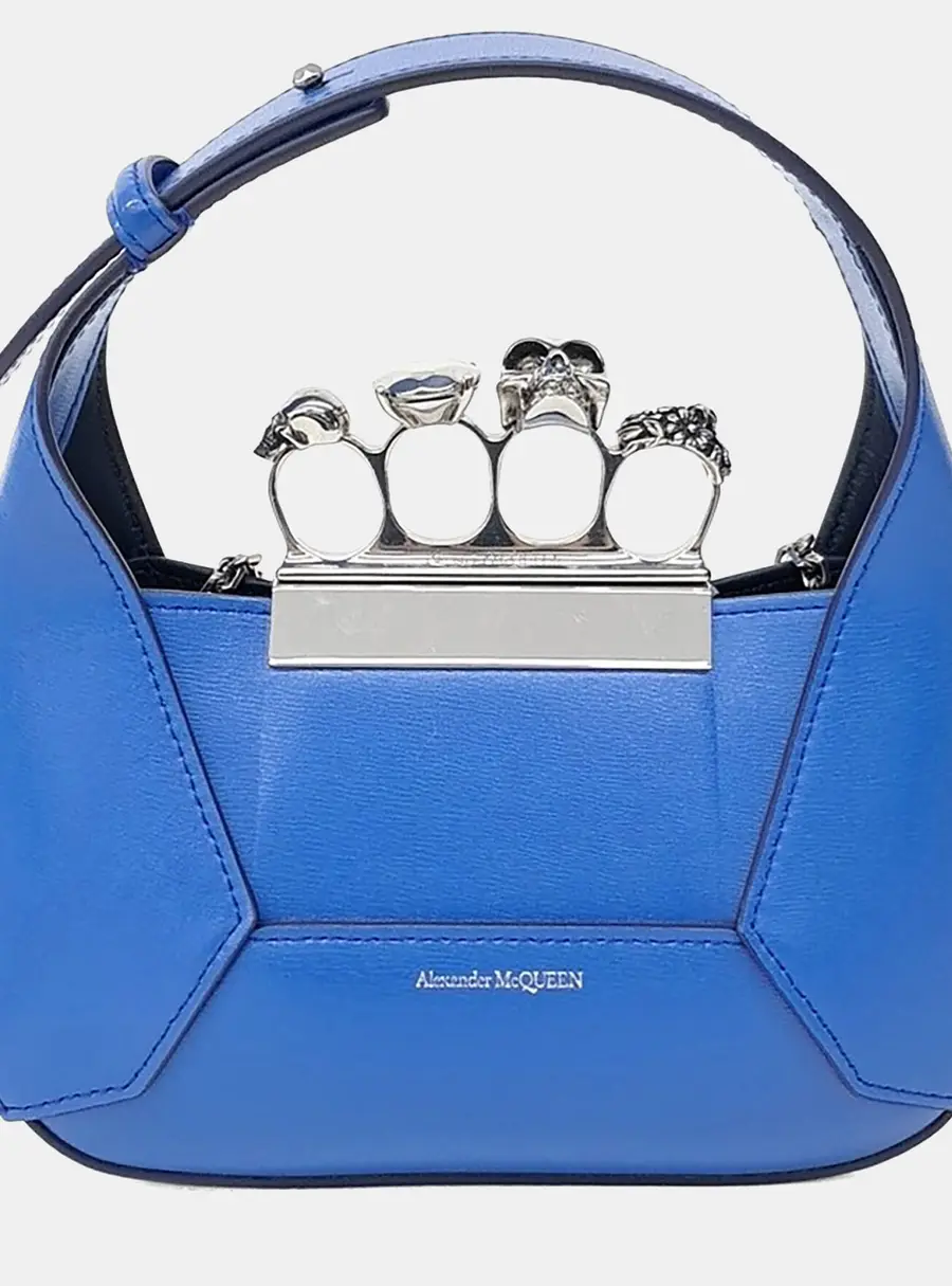 Alexander McQueen Blue Leather Tote and Shoulder bag