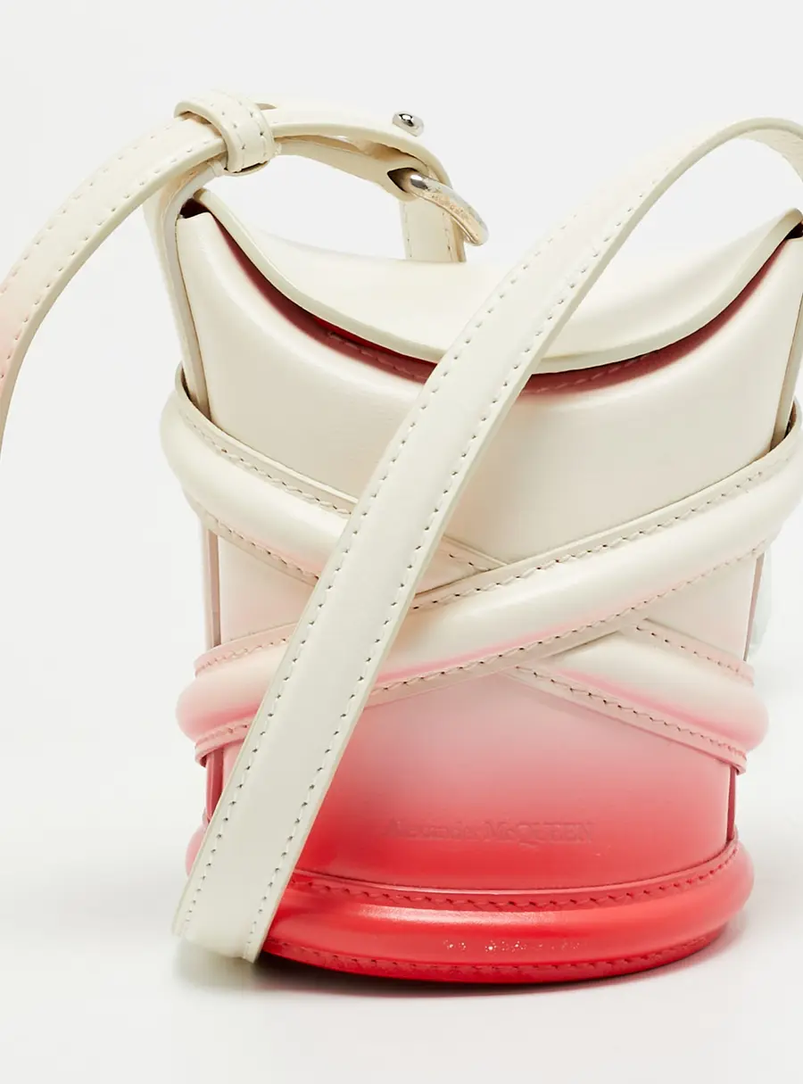 Alexander McQueen The Curve Micro Ombre Red/White Leather Bucket Bag