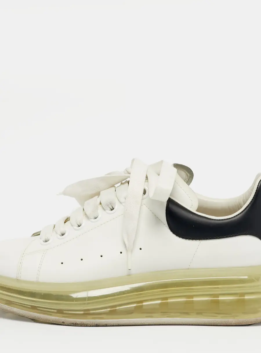 Alexander McQueen White Leather Oversized Lace Up Sneakers Size 40