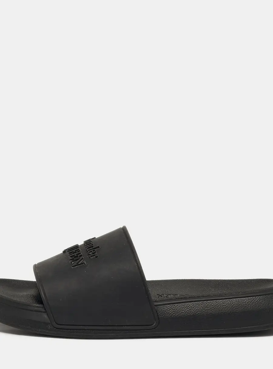 Alexander McQueen Size 37 Black Rubber Pool Slides
