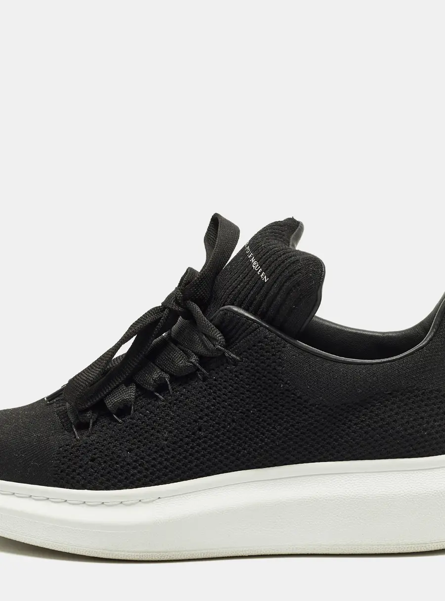 Alexander McQueen Oversized Size 39.5 Black Knit Fabric Low Top Sneakers