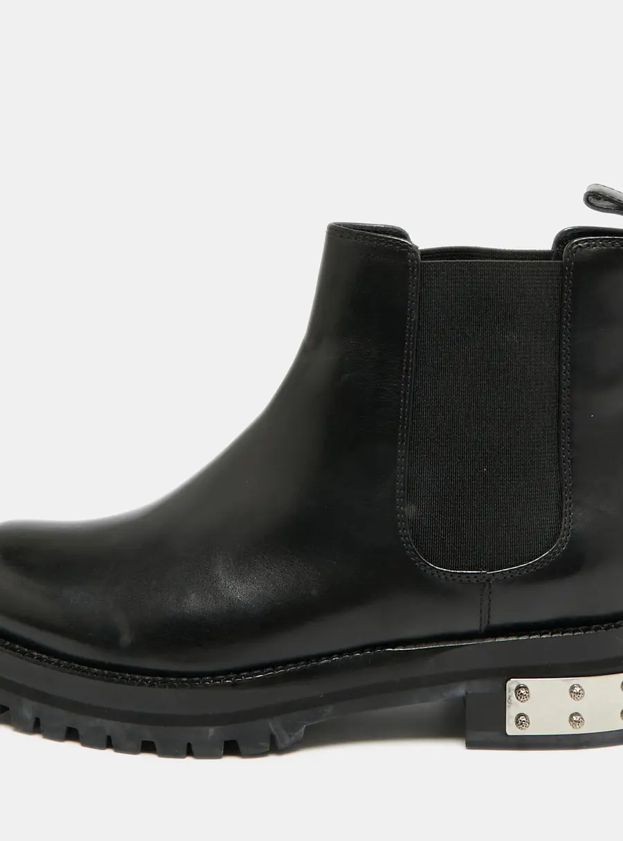 Alexander McQueen Size 37 Black Leather Ankle Length Boots
