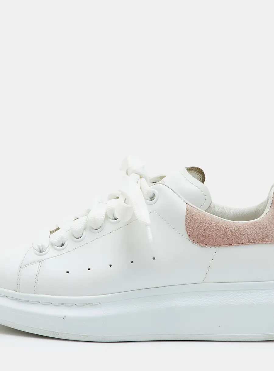 Alexander McQueen Oversized Size 37 White/Beige Leather and Suede Low Top Sneakers