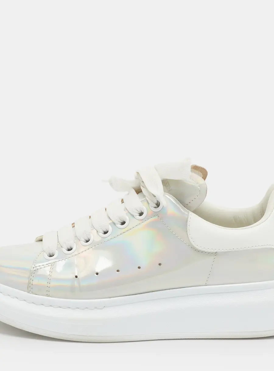 Alexander McQueen Oversized Size 39.5 Iridescent Leather Low Top Sneakers