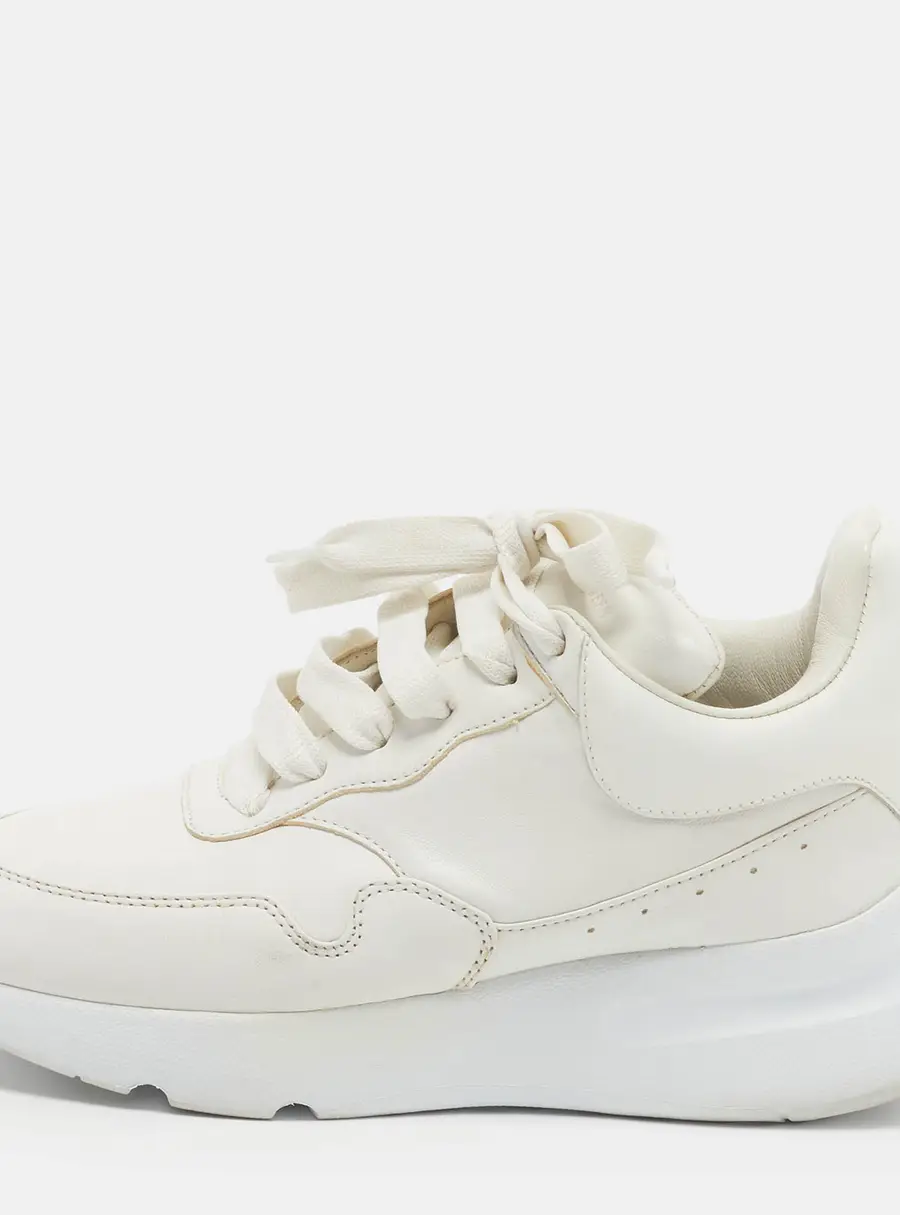 Alexander McQueen Oversized Size 36.5 Cream Leather Lace Up Sneakers