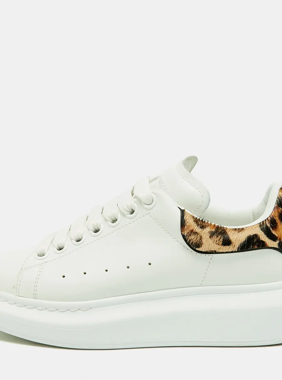 Alexander McQueen Oversized Size 37 White Leather Low Top Sneakers