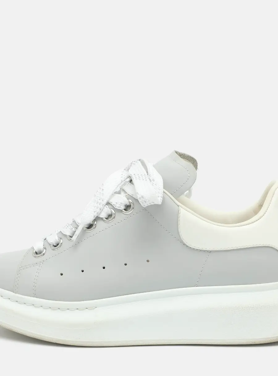 Alexander McQueen Oversized Size 38 White/Hot Pink Leather and Suede Lace Up Sneakers