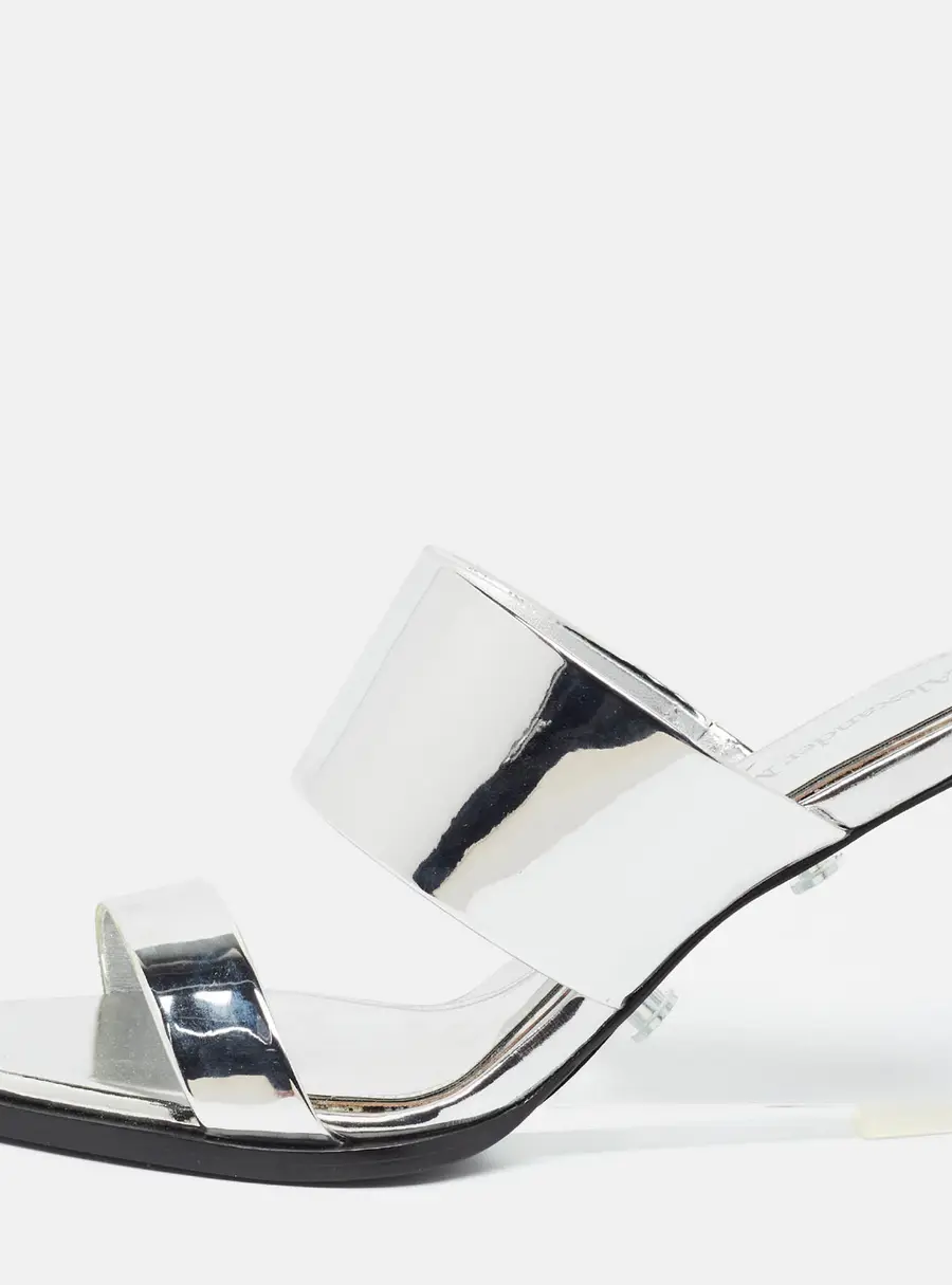 Alexander McQueen Bold Size 36 Silver Leather Wedge Sandals