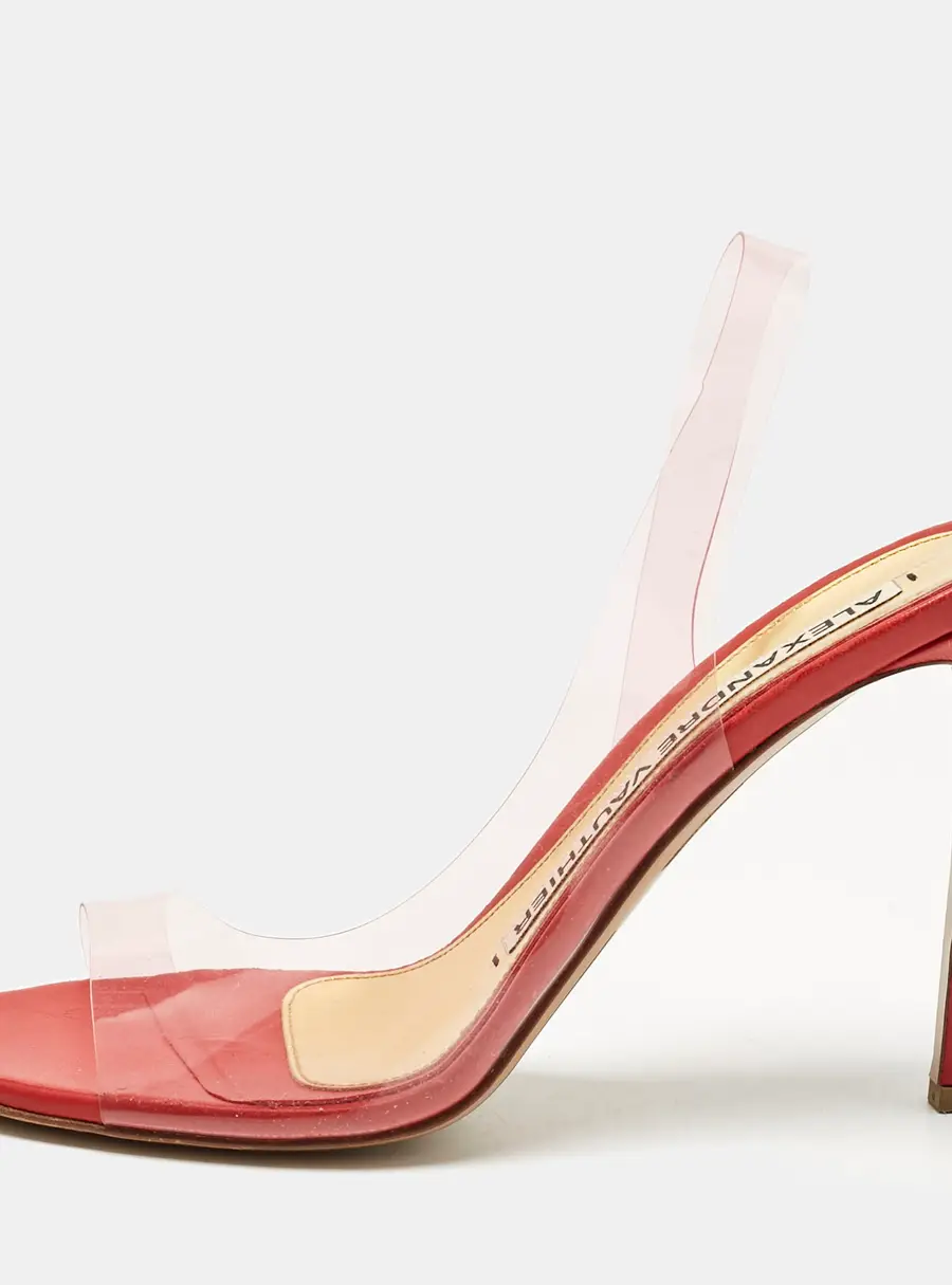 Alexandre Vauthier Red PVC Slingback Sandals Size 38.5