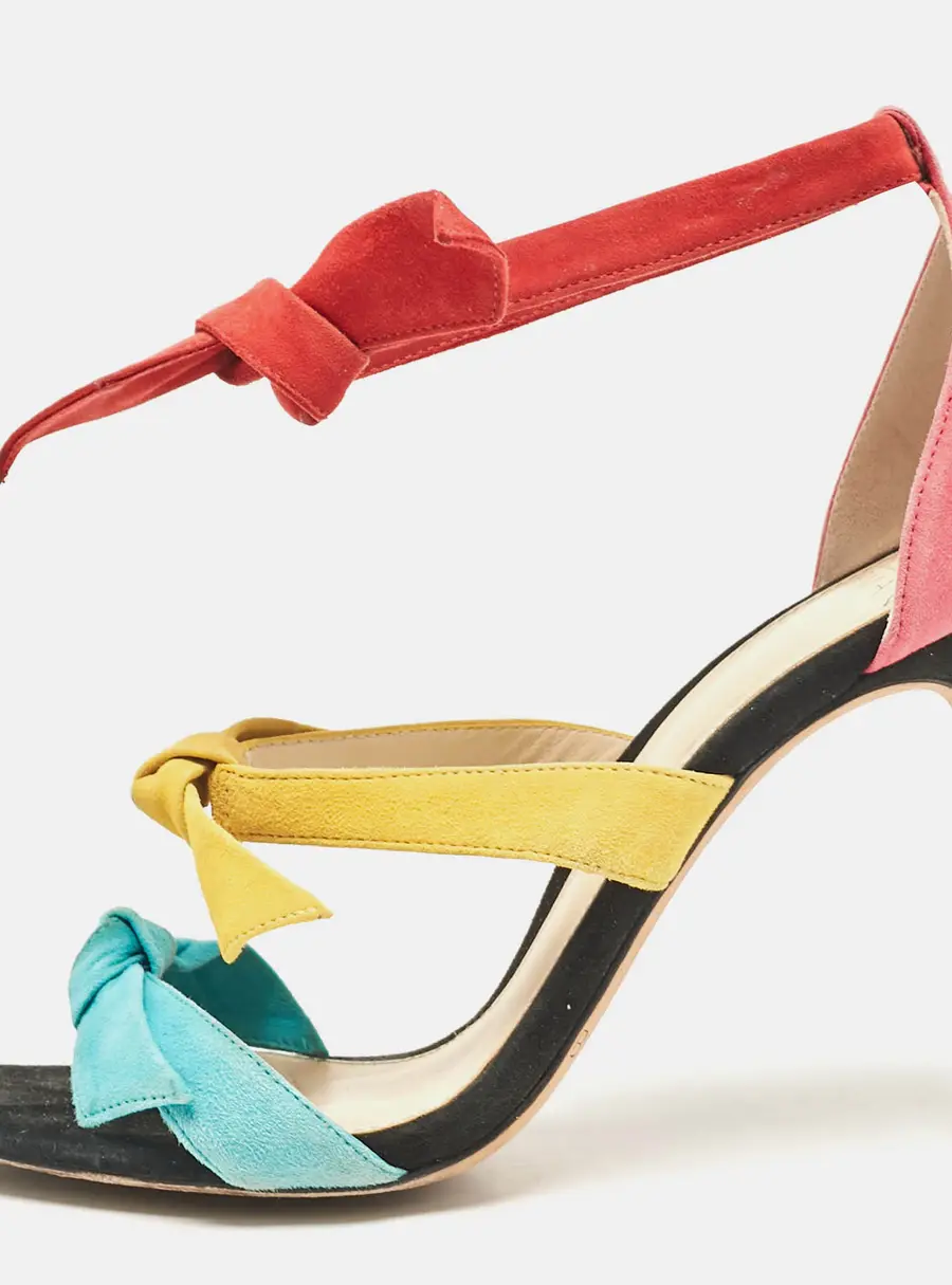 Alexandre Birman Multicolor Suede Ankle Strap Sandals Size 37