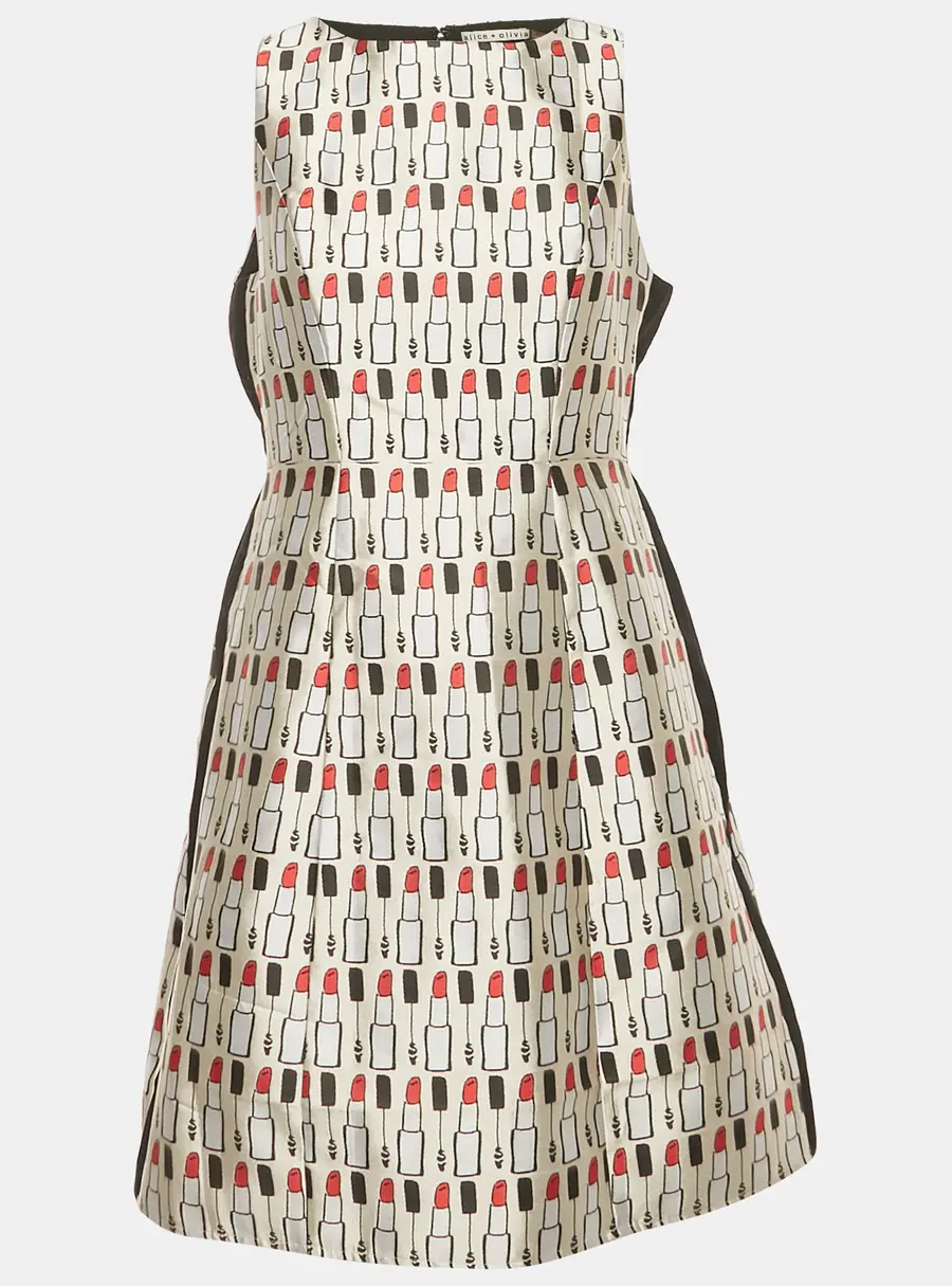 Alice + Olivia Multicolor Jacquard Lindsey Structured Pouf Mini Dress S