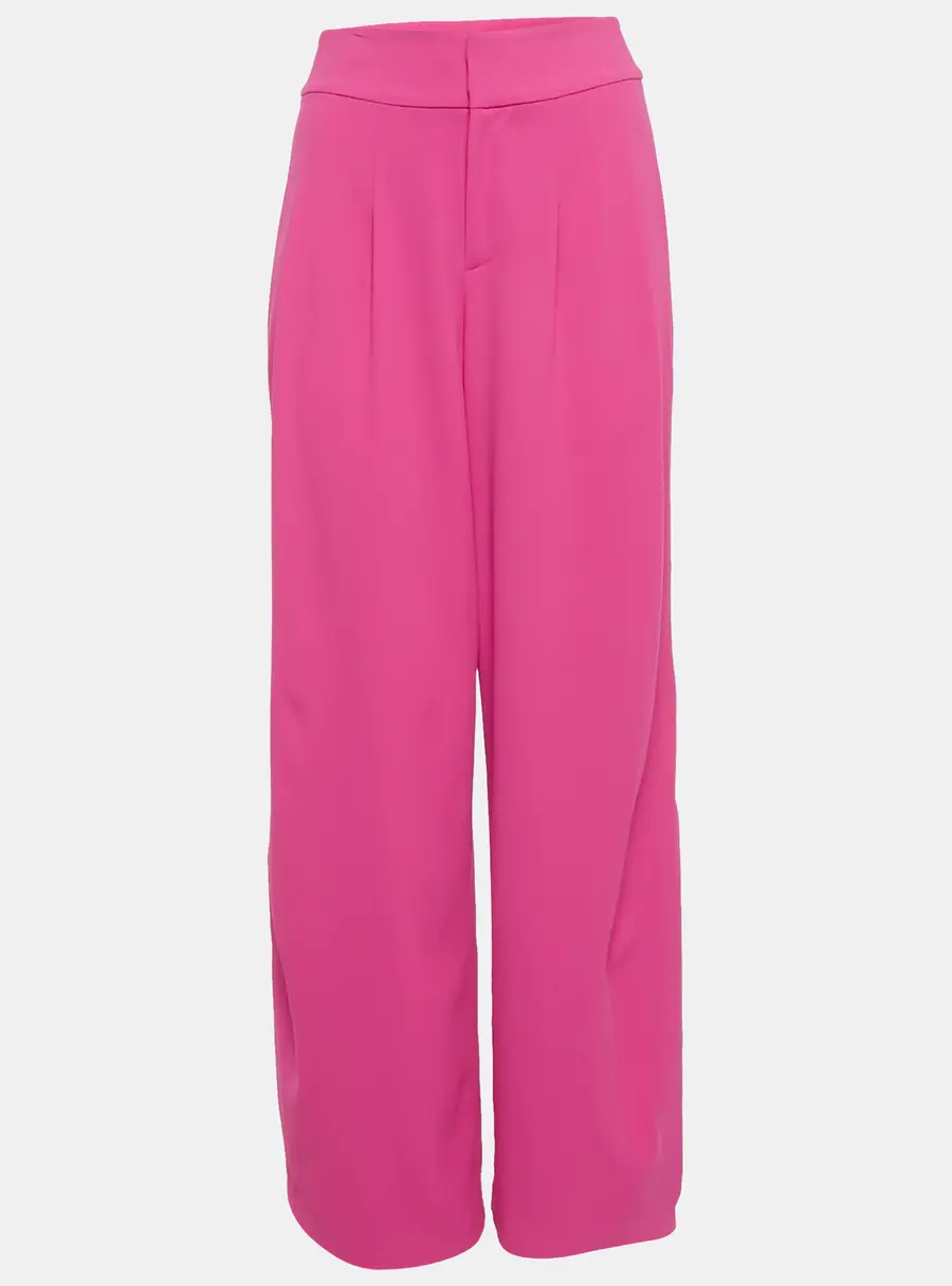 Alice + Olivia Pink Crepe Flared Trousers XS