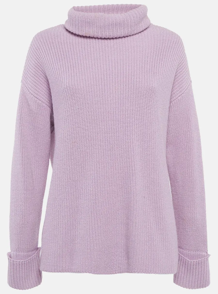 Alice + Olivia Purple Wool Knit Turtleneck Pullover M