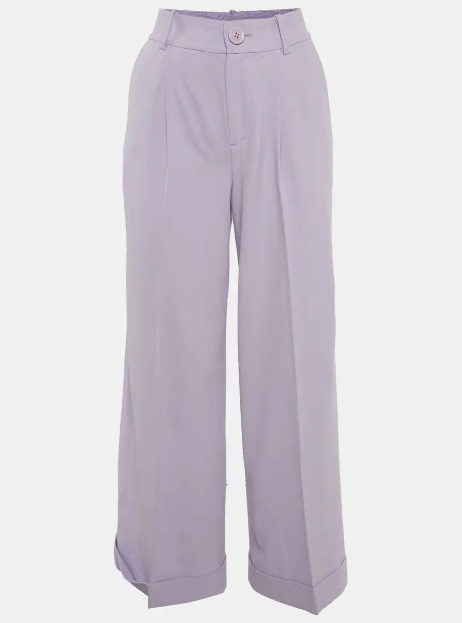Alice + Olivia Purple Crepe Wide Leg Pants S