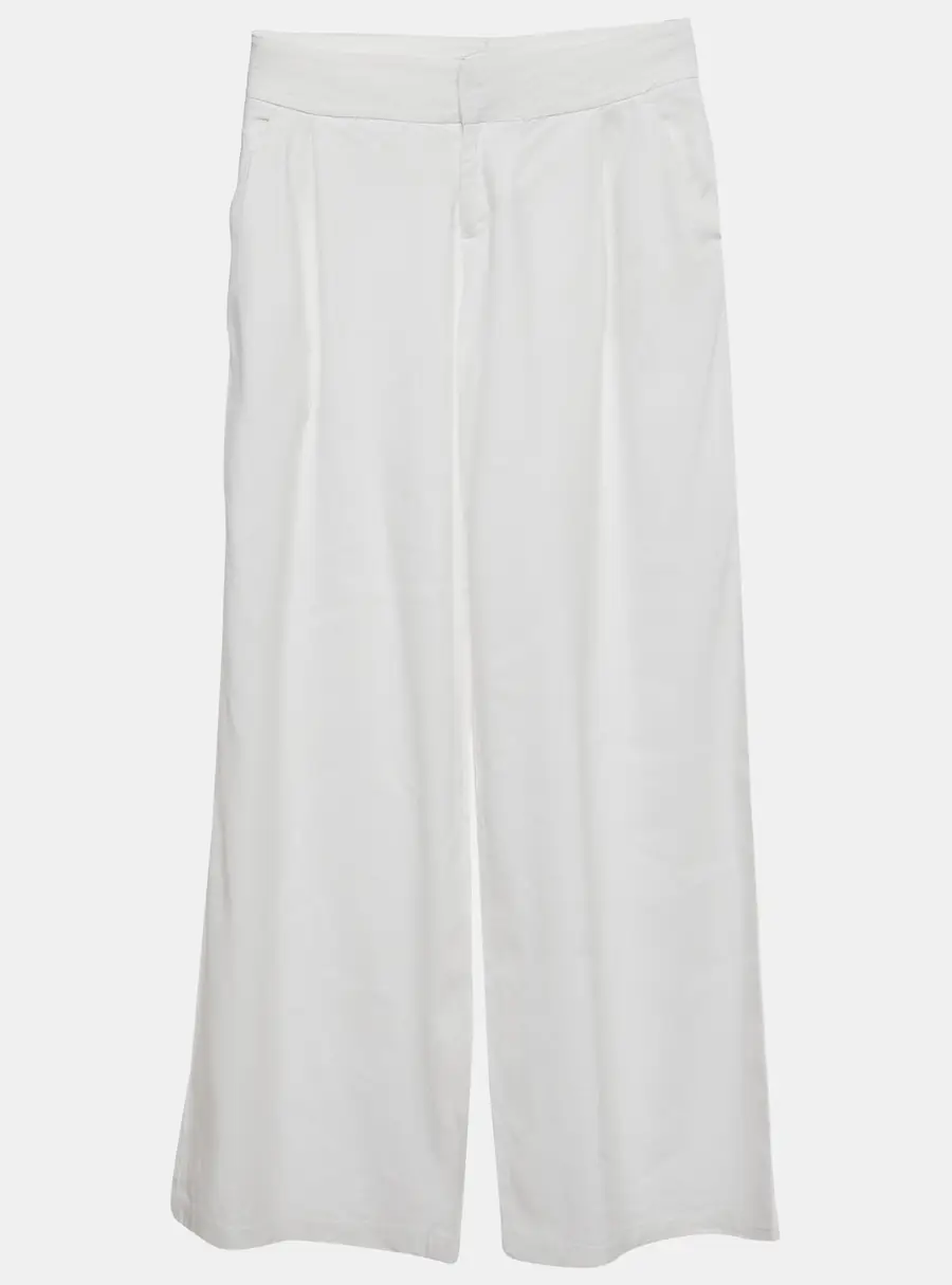 Alice + Olivia Classics White Cotton Wide Leg Pants S