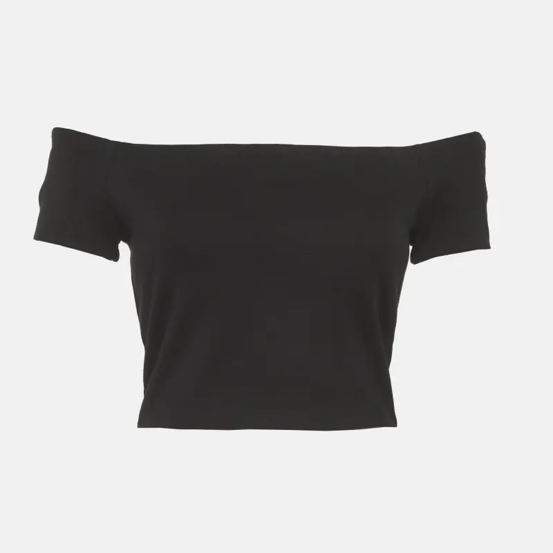 Alice + Olivia Black Jersey Crop Top XS