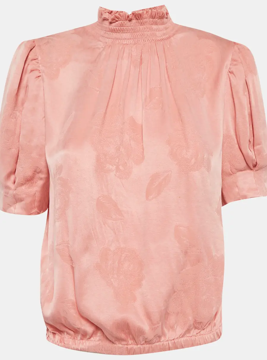 Alice + Olivia Pink Jacquard Crepe Top S
