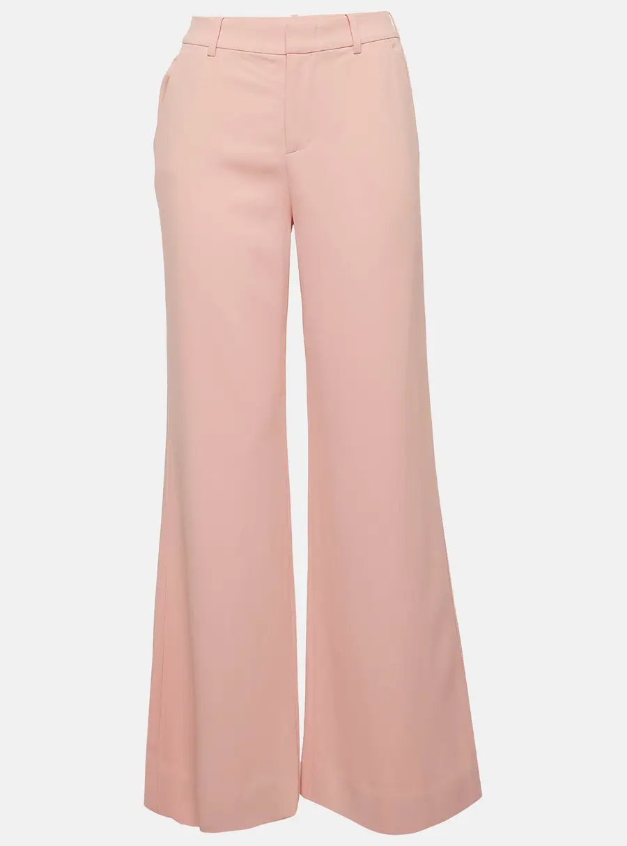 Alice + Olivia Light Pink Crepe Wide Leg Trousers S