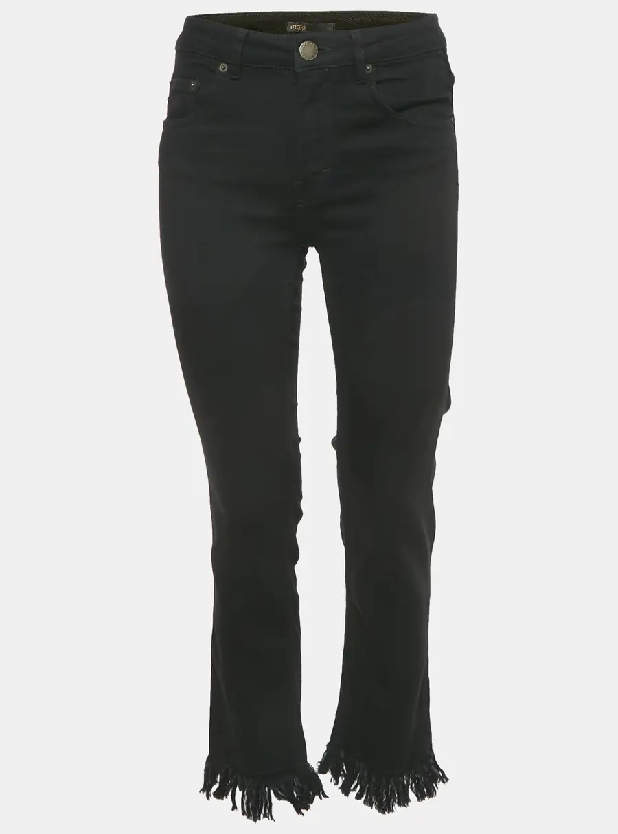Maje Black Denim Raw Edge Jeans M Waist 28"