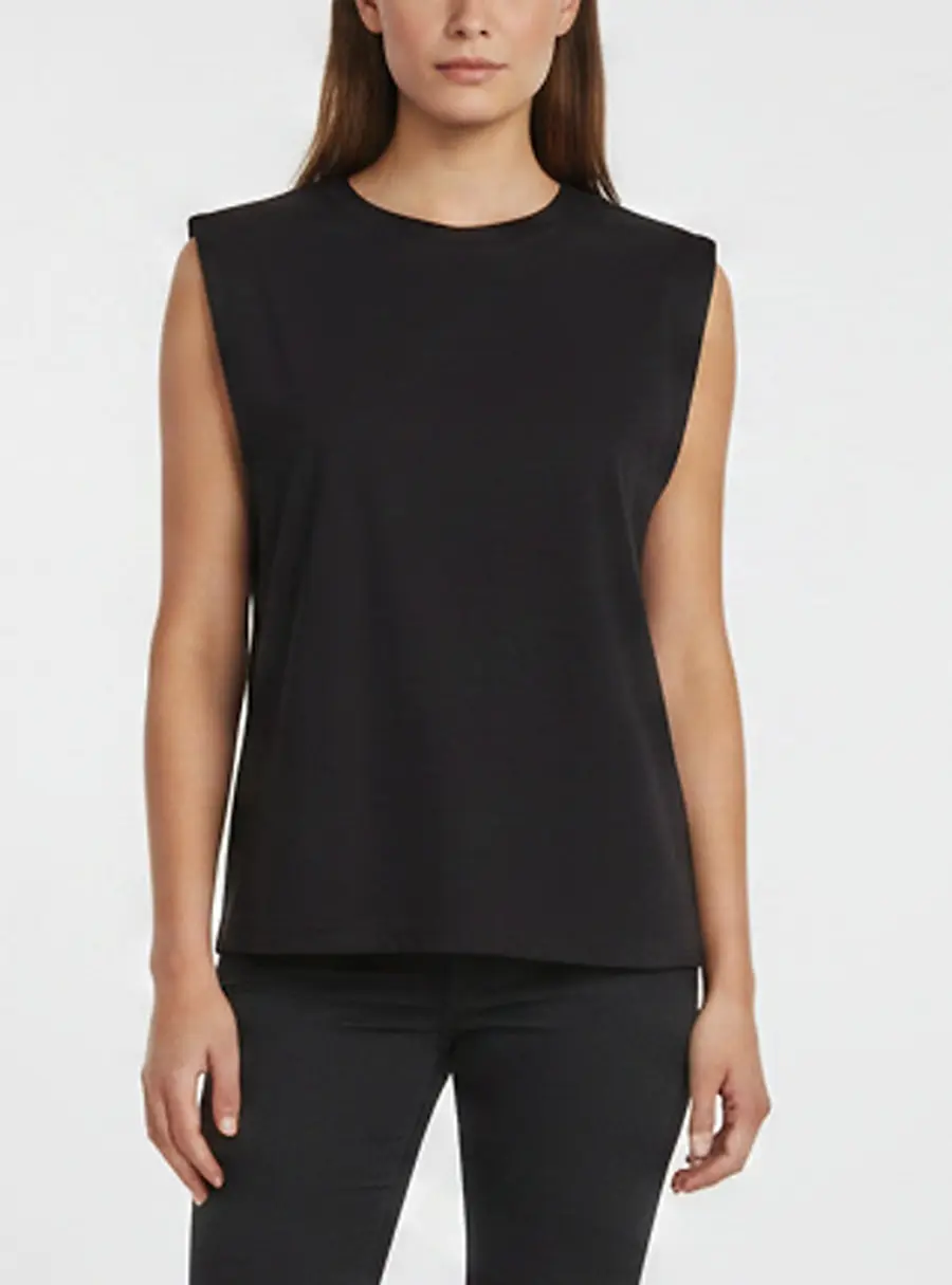 All Saints Black Jersey Sleeveless Coni Tank Top S