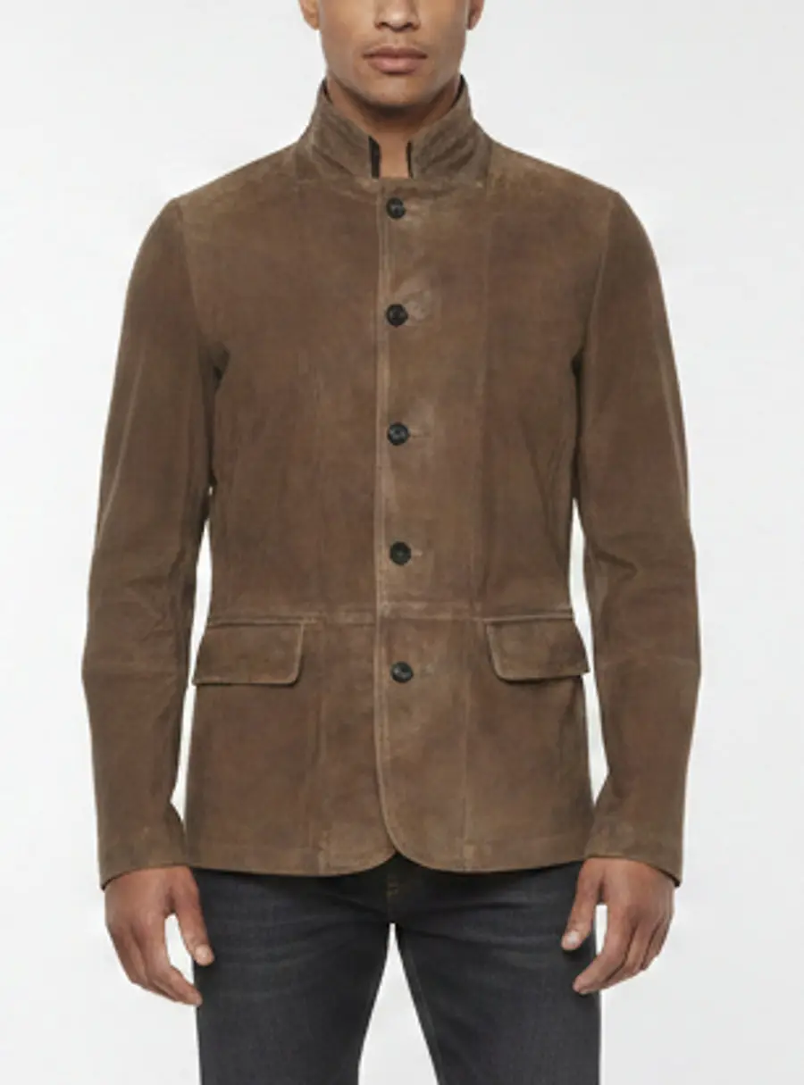 All Saints Brown Suede Long Sleeve Jacket M