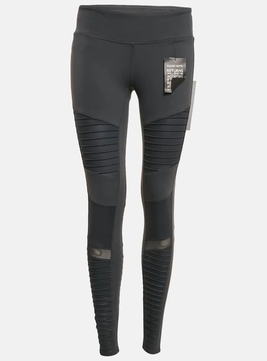 Alo Yoga Grey Jersey Mesh Detail Leggings L