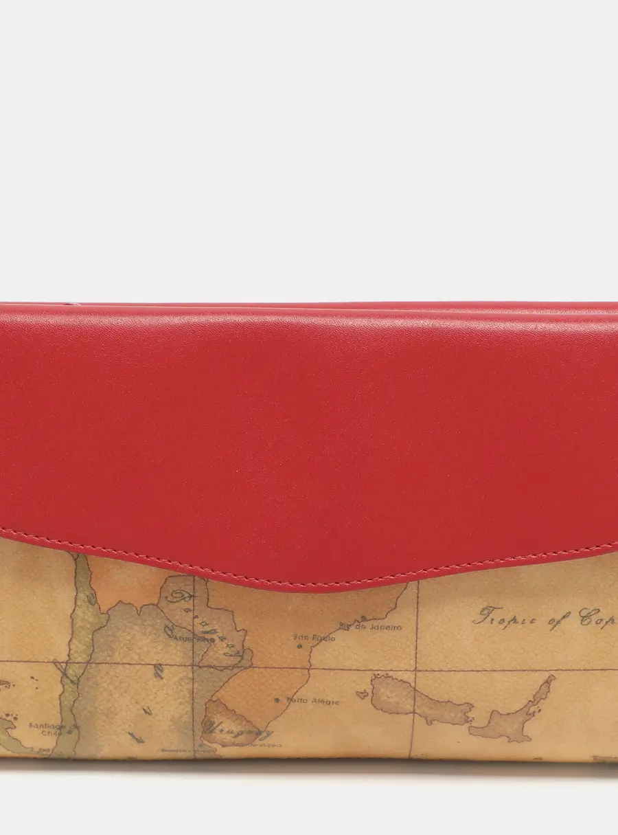 Alviero Martini 1A Classe Beige/Red Geo Classic Print Coated Canvas Pouch