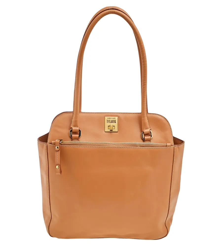Alviero Martini 1A Classe Beige Leather Tote Bag