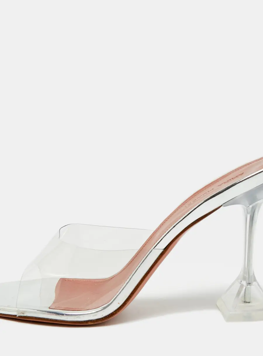 Amina Muaddi Lupita Size 40.5 Transparent PVC Slide Sandals